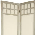 thumbnail image 2 of Oriental Furniture 5 1/2 ft. Tall Window Pane Fabric Room Divider, burnt white, 4 panel, 2 of 3