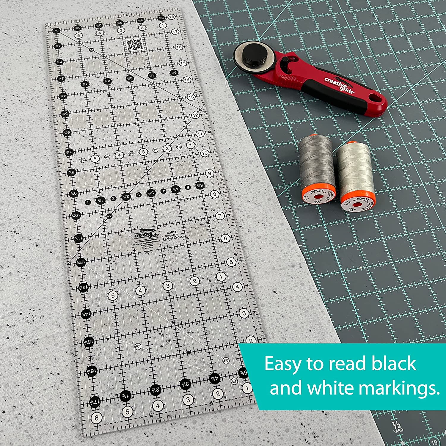 Creative Grids Quilting Ruler 6 1/2 Inch x 18 1/2 Inch