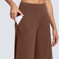 thumbnail image 7 of ShomPort Wide Leg Capris For Women Elastic Waist Capri Sweatpants With Pocket Split Hem Lightweight Casual Work Cropped Trousers, 7 of 7