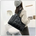 thumbnail image 2 of Stylish Puffer Tote Bag for Women, Soft Waterproof Tote Bag, Plaid Shoulder Bags Quilted Bags Down Padding Handbags, Trendy Shopping Handbags High Capacity, 2 of 9