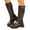 Brown, variant on Women's Knee High Boots Wide Calf Square Toe Motorcycle Booties Fashion Chunky Low Heel Biker Riding Boots