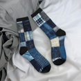 thumbnail image 5 of Fuzoiu Indigo Patchwork Quilt Print Athletic Crew Socks for Men & Women,Casual Crew Socks,Above Ankle Crew Socks for Business, Casual, 5 of 6