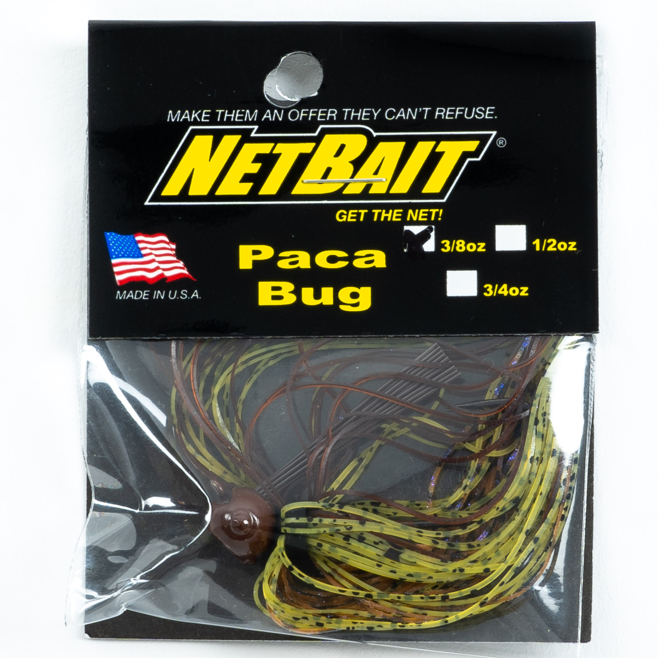 NetBait Paca Bug 3/8 oz Summer Craw, Freshwater Football Fishing Jig