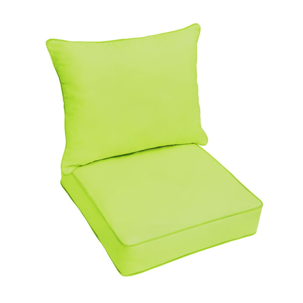 Set Of 2 Lime Green Sunbrella Indoor And Outdoor Deep Seating Pillow Cushion Chair 25 Com - Lime Green Patio Chair Pads