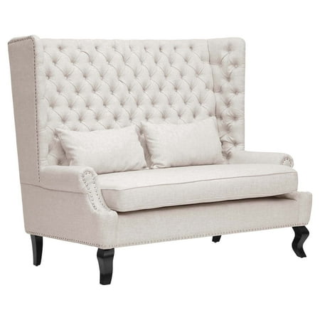 Eversleigh Beige Linen Modern Banquette Bench