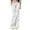 White, variant on Women's Solid Color Large Folding Bottom Pants with Sports Elastic Bottom for Casual and Athletic Wear Grey XS