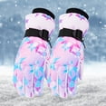 thumbnail image 2 of CYRBOKO Girls Fleece Gloves, Skiing Waterproof Thermal Winter Skiing Gloves Pink Size 5-9 T, 2 of 5