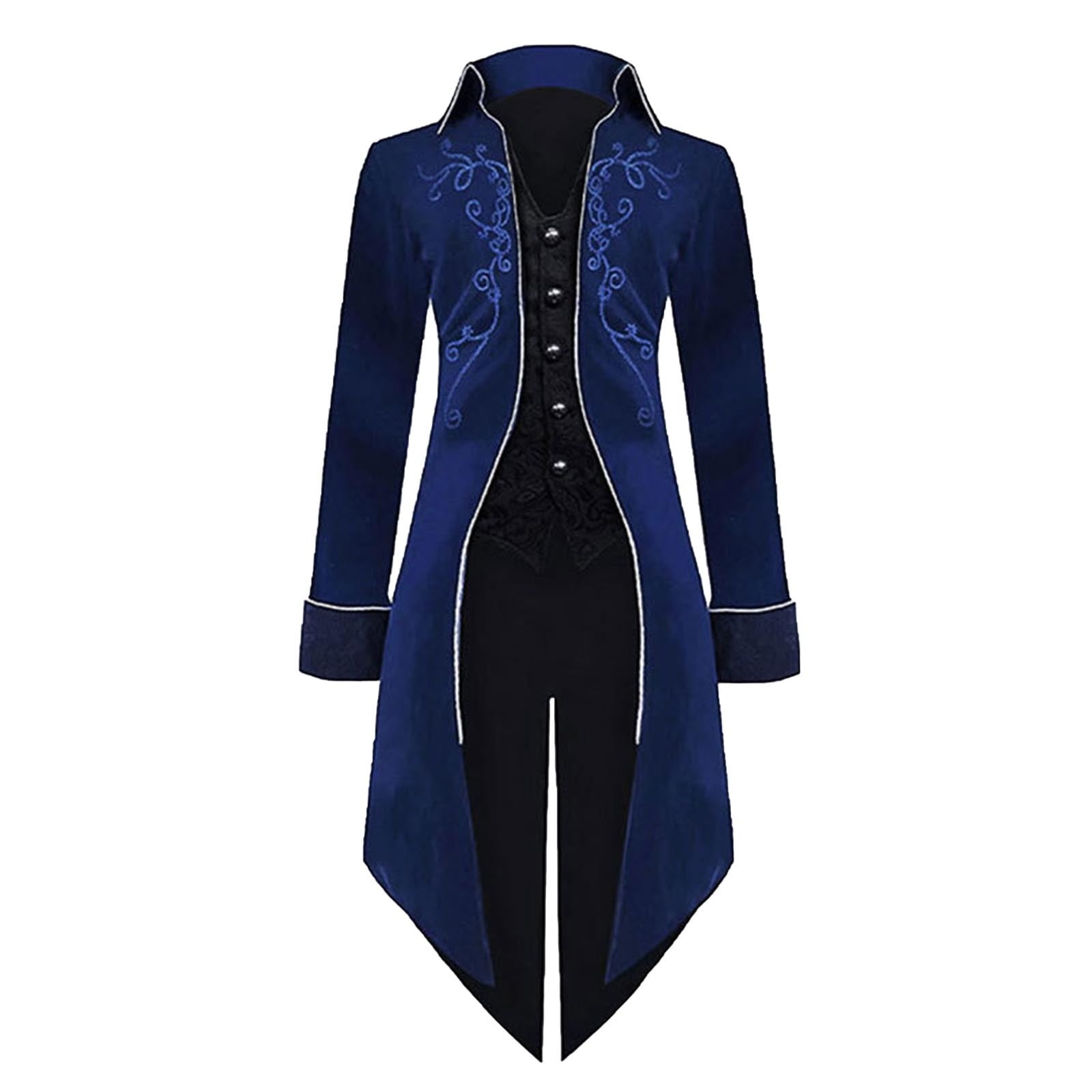Manteau Vintage Steampunk pour hommes, veste victorienne