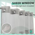 thumbnail image 2 of No Hook Slub Textured Shower Curtain with Snap-in PEVA Liner, Mesh Window - Dark Gray, 71 x 74, 2 of 6