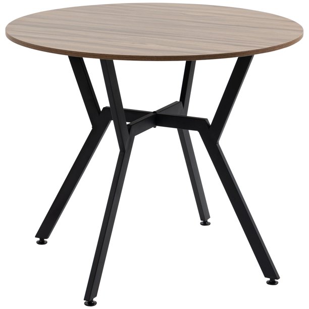 Dining Table Round Kitchen Table w/ Steel Frame for Dining Room