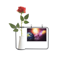 thumbnail image 1 of Planet Earth Red Blue Colorful Artificial Rose Flower Hanging Vases Decoration Bottle, 1 of 3
