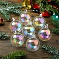 thumbnail image 4 of NOGIS 12 Pcs DIY Christmas Iridescent Ornaments Balls, 1.2 Inch Clear Plastic Rainbow Bubbles Hanging Filled Ornaments, Iridescent Xmas Tree Decor for Christmas, Halloween, Birthday, Wedding, 4 of 7