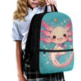 thumbnail image 3 of Uourmeti Adjustable Comfort Straps 17 Inchs Polyester School Backpack, Smooth Zipper Lightweight Smooth Double Zipper Student Bookbag, Axolotl Print, 3 of 6