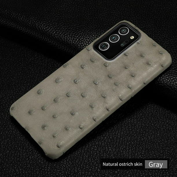 Funda de teléfono de avestruz de lujo para samsung note 20 ultra, A52, a72, Funda de cuero genuino para samsung s21 ultra, a51, s20 plus qym unisex
