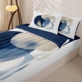 thumbnail image 3 of Homewish Bohemian Geometric Zipper Full Size Comforter Sets with Fitted Sheet and 2 Pillowcases,Navy Abstract Gradient Zipper Bedding Set,Navy Blue Reversible,4pcs, 3 of 8