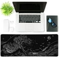 thumbnail image 3 of Black Gaming Laptop Mouse Pad,Sea Wave Big Mice Pads PC Keyboard Waterproof and Non-Slip 35.4 x 15.7" 0.12" Thick XL,XXL Rubber Table Mat, Kanagawa Surfing and Japanese Mouse Pads, 3 of 6