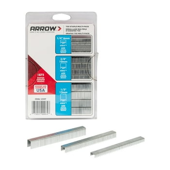 Arrow T50 Multi-Pack Stes - 1,875 Count Sizes 1/4 inch, 3/8 inch, and 1/2 inch
