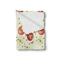 thumbnail image 2 of Fruits Soft Flannel Fleece Throw Blanket, Winter Groceries Homeopathic Ingredients with Ladybug Motifs, Cozy Plush for Indoor and Outdoor Use, 60" x 80", Cream Ruby Umber, by Ambesonne, 2 of 5