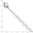 thumbnail image 2 of 925 Sterling Silver Fancy Lobster Closure Polished Puffed Love Heart With 1inch Ext. Anklet 9 Inch 5mm Wide Anklet for W, 2 of 2