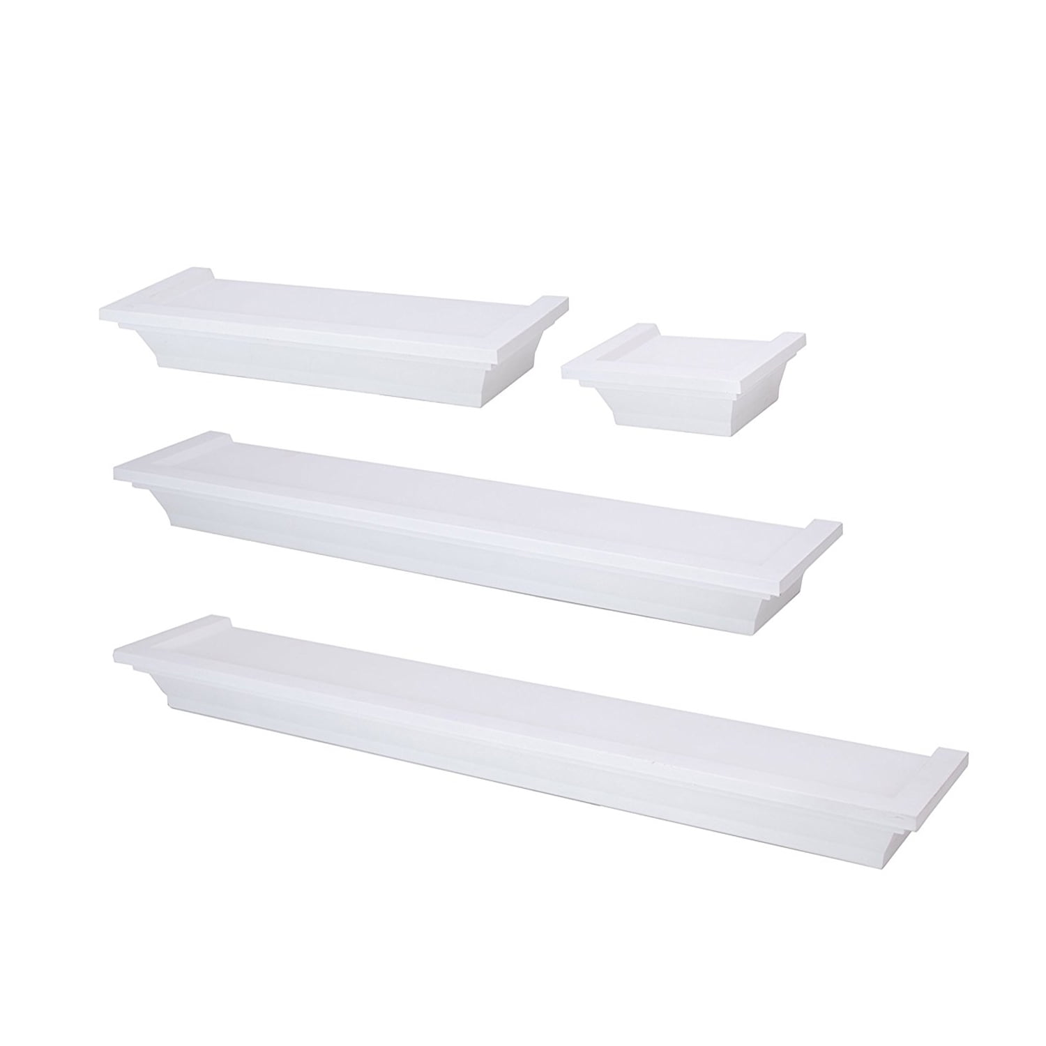 Kepooman Floating Wall Shelves, Set of 4, Classic Multi Length Shelves Kepooman Floating Wall Shelves, Set of 4, Classic Multi Length Shelves