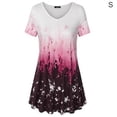 thumbnail image 1 of Camiseta de mujer Blusa informal con estampado degradado Vestido suelto con cuello en V, Rojo, S Scienceny AP001902-25, 1 of 5