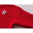 thumbnail image 3 of lnmuld Sweaters for Hand Embroidered Floral Knit Sweater for Girls Soft Yarn Pullover Top for Toddlers and Cozy Winter Wear Festive Holiday Outfit Size:1-2 Years, 3 of 7