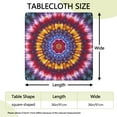 thumbnail image 2 of Colorful Tie Dye Mandala Pattern Square Fitted Tablecloth with Elastic Edge,Square Table Cover,Washable Elastic Table Cover for Home Kitchen Party Decor 36"x36", 2 of 6
