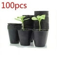 thumbnail image 4 of Zupora 100 Pieces Plant Nursery Pots, Plastic Vegetable Container Seed Starting Pot for Flower Seedling, Plant Pots for Indoor Outdoor Garden, Wholesale Bulk, Balck, 4 of 7