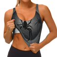 thumbnail image 3 of Honeii Black Spiders patten Workout Crop Tank Top for Women Yoga Tank Tops Athletic Sports Shirts Exercise Undershirts,Sports Bra,Sports vest-X-Large, 3 of 8