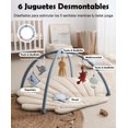 thumbnail image 3 of Gimnasio para ,Tapete para con 6 Juguetes Extraíbles,Alfombrilla Para Estar Boca Abajo Extra Grande,Fomentar el desarrollo sensl y motor del bebé (Blanco), 3 of 5