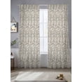 thumbnail image 2 of Beige Black Striped Sheer Curtains 84 Inch Length 2 Panels Set, Abstract Modern Art Irregular Stripe Voile Window Treatment Rod Pocket Curtains Sheers Drapes for Bedroom/Living Room/Kitchen 52"x84"x2, 2 of 7