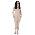 thumbnail image 1 of Moomaya Ensemble de Nuit Uni pour Femmes avec Pyjama en Coton Tenue de Nuit 2 Pcs Chemises de Nuit, 1 of 5