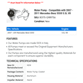 thumbnail image 2 of Water Pump - Compatible with 2007 - 2011 Mercedes-Benz CLS550 5.5L V8 2008 2009 2010, 2 of 2