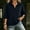 Black, variant on Women Tops Shirts Solid Lapel Split V Neck Drop Shoulder 3/4 Sleeve Loose Polyester Casual Blouses Multi Color All Season Womens Tops