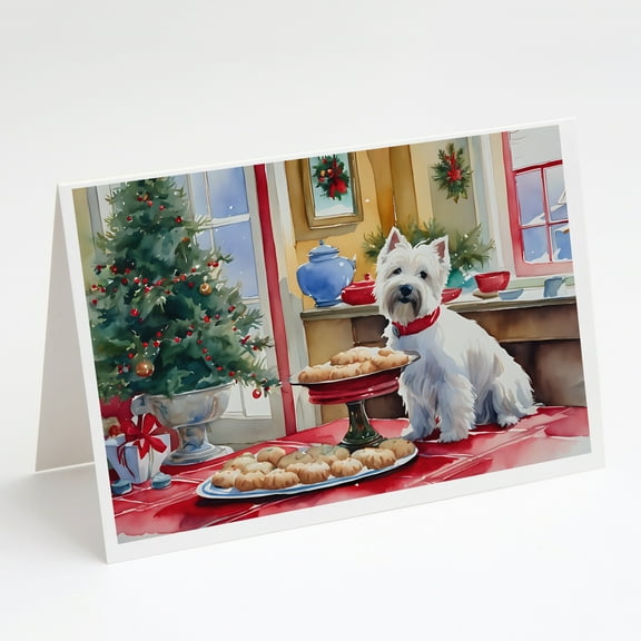 Westie Christmas Cookies Greeting Cards Pack of 8 7 in x 5 in
