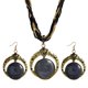 thumbnail image 5 of Jumpingount Collar con colgante duradero hecho a mano con piedra de cristal, regalo para mujer, collar para mujer, collar para mujer, Collar+pendiente-Bla 2Conjunto, 5 of 6