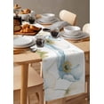 thumbnail image 3 of Table Runner Dresser Scarf 13 x 60 Inch Spring Plants Watercolor Blue White Poppy Flower Leaves Table Runners Non-Slip Heat Kitchen Dining Table Decor for Indoor Outdoor Home Party Decoration, 3 of 7