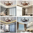 thumbnail image 6 of 36W Caged Low Profile Ceiling Fans with Light, Flush Mount Farmhouse Fandelier W/ Remote Control for Home, 6 of 24
