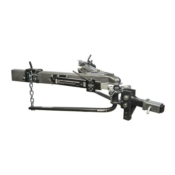 Husky Towing Weight Distribution Hitch 31997 Round Bar; 500 to 800 Pound Tongue Weight; 8000 Pound Gross Trailer Weight; Includes 10 Inch Shank; With 2-5/16 Inch Ball; With Sway Control Package