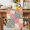 thumbnail image 5 of Burlap Table Runner 48 Inches Long, Spring Watercolor Flowers Non-Slip Kitchen Table Runners for Dining Room Everyday Use Party Table Decorations Blue Pink Splicing Patches, 5 of 9