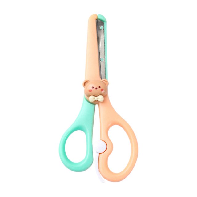 HLONK Safety Scissors Left Handed Scissor with Cap Blunt Tip Use Crafting Scissor Arts Cutting Paper Scissors Scissors