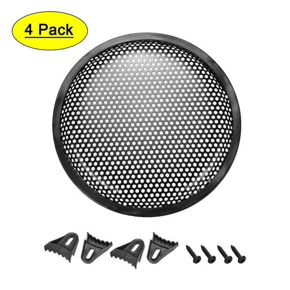 4pcs 6.5" Speaker Waffle Grill Metal Mesh Audio Subwoofer Guard Protector Cover with Clips, Screws