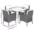 thumbnail image 4 of vidaXL 5 Piece Garden Dining Set with Cushions Grey Poly Rattan, 4 of 5