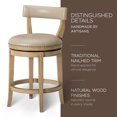 thumbnail image 3 of Maven Lane Alexander Counter Stool, Weathered Oak Finish w/ Avanti Bone Vegan Leather, 3 of 6