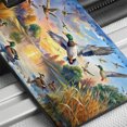 thumbnail image 6 of Ducks Flying At Sunrise Hunting Watercolor Faux Leather Travel Luggage Tag, 6 of 7