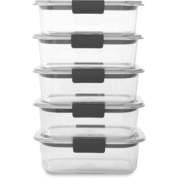 Rubbermaid Brilliance Food Storage Container, BPA free Plastic, Medium