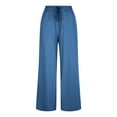 thumbnail image 4 of ylioge XL-5X Plus Size Pants for Women with Pockets and Drawstring Elastic Waisted Trousers Womens Casual Solid Color Loose Wide Leg Joggers Yoga Pant, 4 of 8