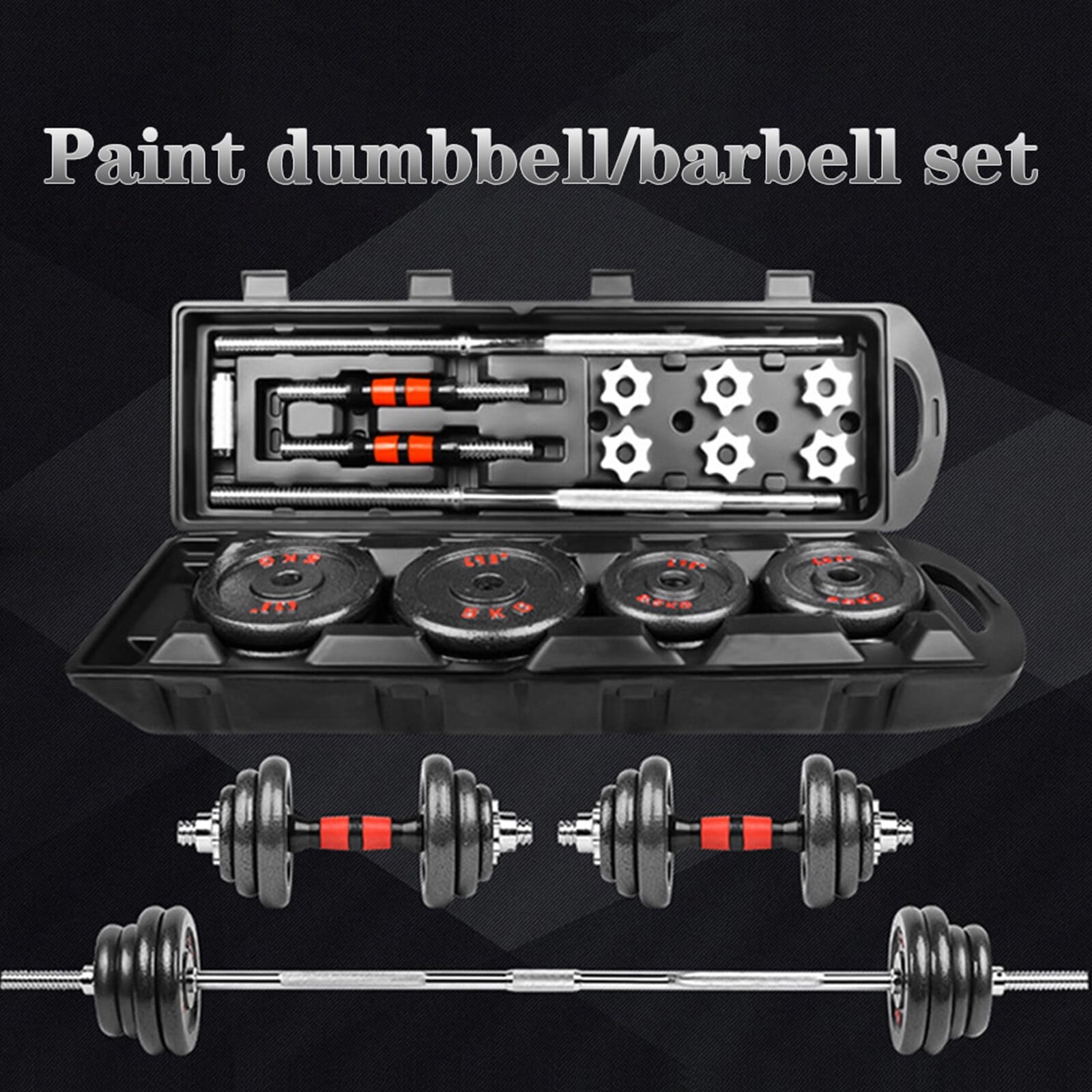 Adjustable Dumbbells Barbell 50Kg/110Lbs With Connector Options Each