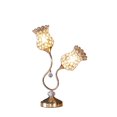 thumbnail image 3 of Noble House 18.75" 2-Floral Trumpet Table Lamp, Wire Cage Shades, E12 Candelabra Bulbs, Glam Metal, Rose Gold, 3 of 5
