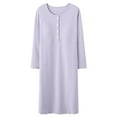 thumbnail image 1 of WUANDIXFA Fall Maternity Robe de Maternité Pyjama d'Allaitement Coton Manches Longues Ouverture devant Robe Vêtements de Maison Pyjama Prénatal Post-Partum Violet,m, 1 of 4